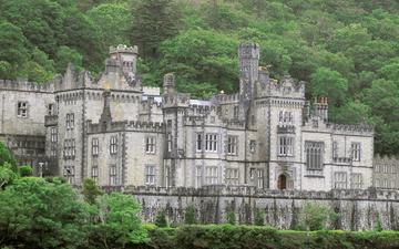 замок, ирландия, коннемара, аббатство килмор, графство голуэй, abbey entrance, аббатство кайлмор