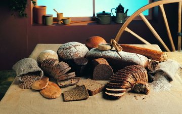 хлеб, выпечка, зерно, мука, разные сорта, ржаной хлеб
