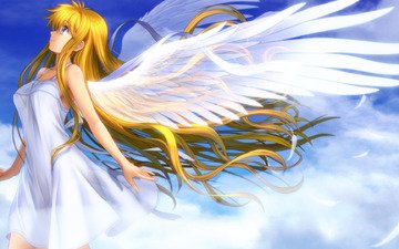 арт, девушка, ангел, krylya, perya, profil