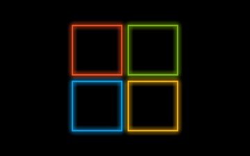 логотип, квадраты, черный фон, microsoft windows, виндовс 8