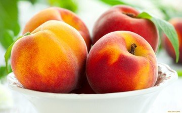 фрукты, персики, свежие, сладкие