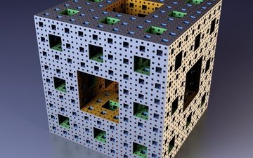 фрактал, мандельброт, куб. 3d-графика, губка менгера