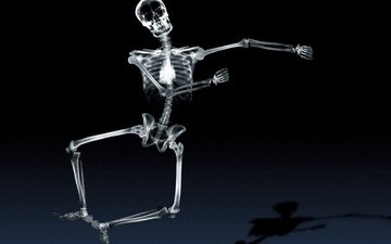 тень, рентген, кости, скелет, танцует