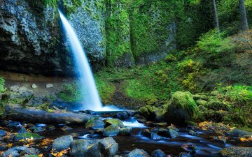 водопад, орегон, upper horsetail falls