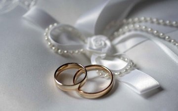 белый, кольца, свадьба, праздник