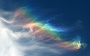 небо, облака, цвета, радуга, спектр