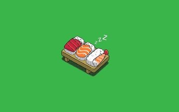 рисунок, сон, одеяло, рыба, рис, суши