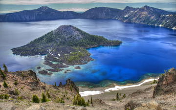 озеро, горы, природа, сша, кратер, орегон, crater lake national park, crater lake drive