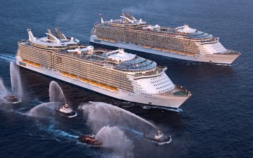 судно, лайнер, oasis of the seas, allure of the seas