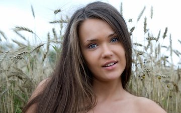 девушка, улыбка, волосы, chantelle a