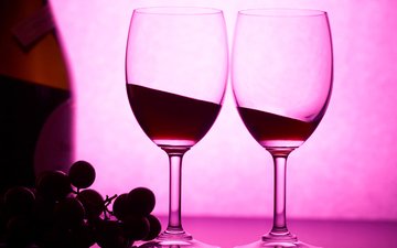 фон, виноград, вино, бутылка, бокалы