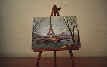 рисунок, город, париж, эйфелева башня