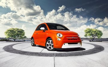 облака, фиат, fiat 500e