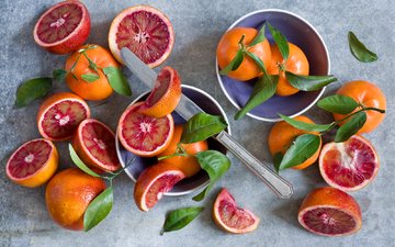 листья, фрукты, апельсины, плоды, цитрусы, anna verdina, bloody oranges