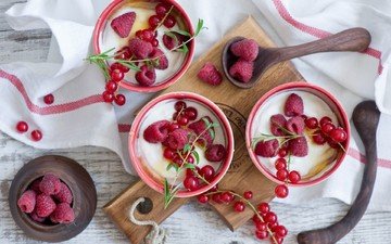 малина, красная, ягоды, десерт, смородина, anna verdina, йогурт