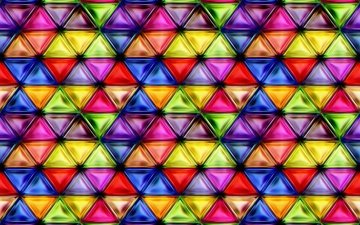 текстура, фон, узор, разноцветные, мозаика, стекло, треугольники, витраж