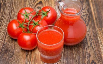 стол, овощи, помидоры, томаты, сок