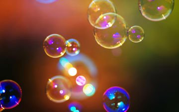 свет, блики, пузырьки, мыльные пузыри, мыльный пузырь