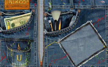 текстуры, джинсы, доллар, карандаш, кисточка