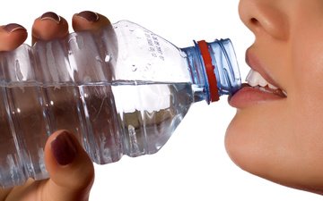вода, девушка, губы, лицо, бутылка