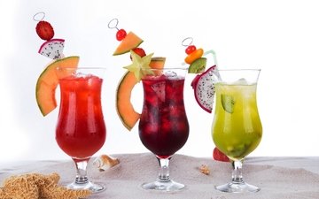 напиток, песок, пляж, лето, фрукты, лёд, коктейль, холодный, свежие, свежий, тропическое