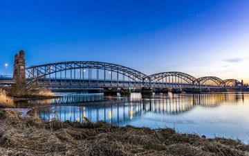 река, мост, германия, гамбург