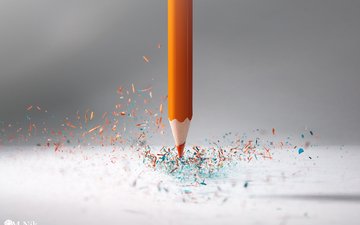макро, карандаш, частицы