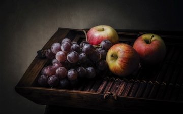 виноград, фрукты, яблоки