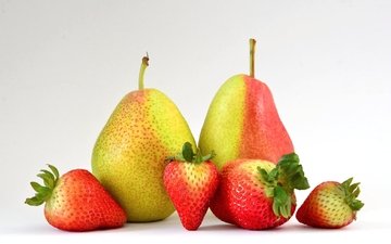 фон, фрукты, клубника, ягоды, груши