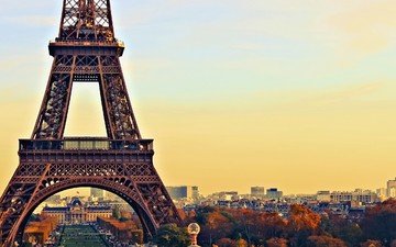 пейзаж, париж, архитектура, франция, эйфелева башня