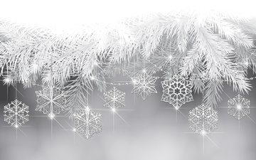новый год, елка, снежинки, праздник, веточки
