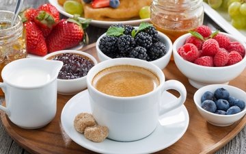 малина, клубника, кофе, ягоды, лесные ягоды, черника, завтрак, ежевика, jem, парное, крем