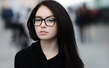 девушка, портрет, взгляд, очки, модель, лицо, regina, artem kosolapov