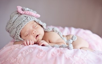 сон, дети, ребенок, шапка, малыш, младенец, новорожденный