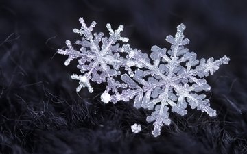 снег, зима, снежинки, кристаллы