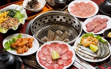 мясо, морепродукты, ассорти, китайская кухня