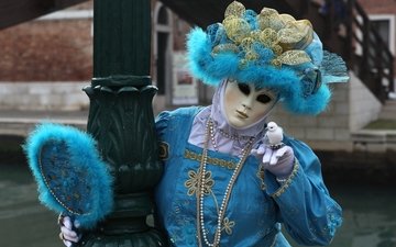 маска, венеция, костюм, наряд, карнавал, дама