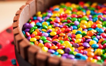 разноцветные, конфеты, шоколад, конфета, глазурь, в шоколаде, драже, сладенько