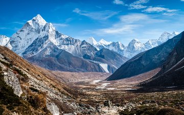 горы, гималаи, непал, ама-даблам