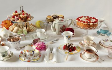 чай, сладкое, десерт, afternoon tea, full table, parties