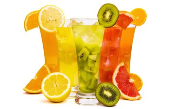 фрукты, лимон, апельсин, напитки, киви, сок