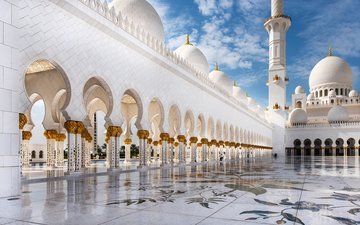 стены, шейх, абу-даби, sheikh zayed bin sultan al nahyan mosque, белая мечеть, зайд, абу - даби
