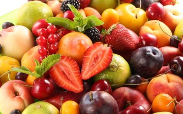 фрукты, клубника, черешня, ягоды, лесные ягоды, персики, сливы, fruits, парное
