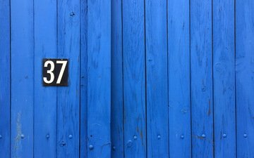 дерево, текстура, фон, синий, цвет, забор, цифры, номер, дрски, 37