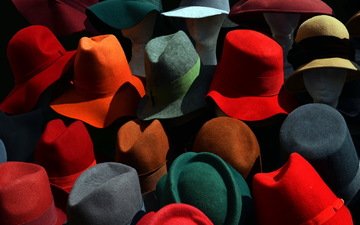фон, цвет, много, шляпы