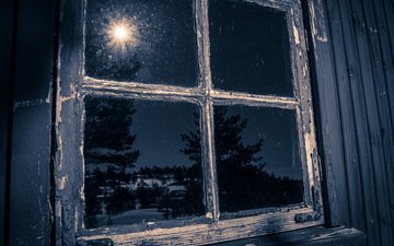 отражение, дом, окно