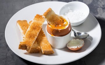 хлеб, завтрак, яйцо, тост
