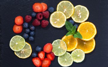фрукты, ягоды, цитрусы