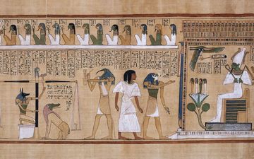 иероглифы, письмо, рисование, пергамент, древний египет, иероглифами, judgement of the dead in the presence of osir