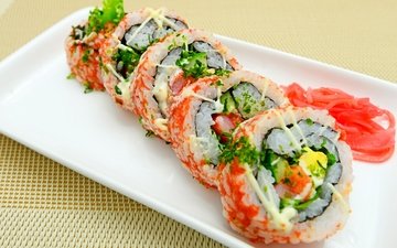 суши, роллы, японская кухня, имбирь